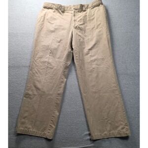 Chino Pants Mens Khaki Size 42x30 Beige Straight Leg Cotton Casual Workwear